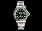 TM Factory Rolex 904L Vintage Submariner 16610 Silver Strap Green Bezel 40mm Watch